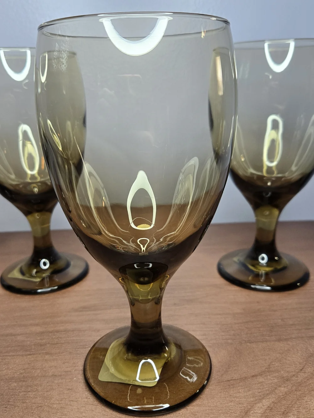 Libbey Amber-Tinted Stemmed Wine Glasses - Set of 4